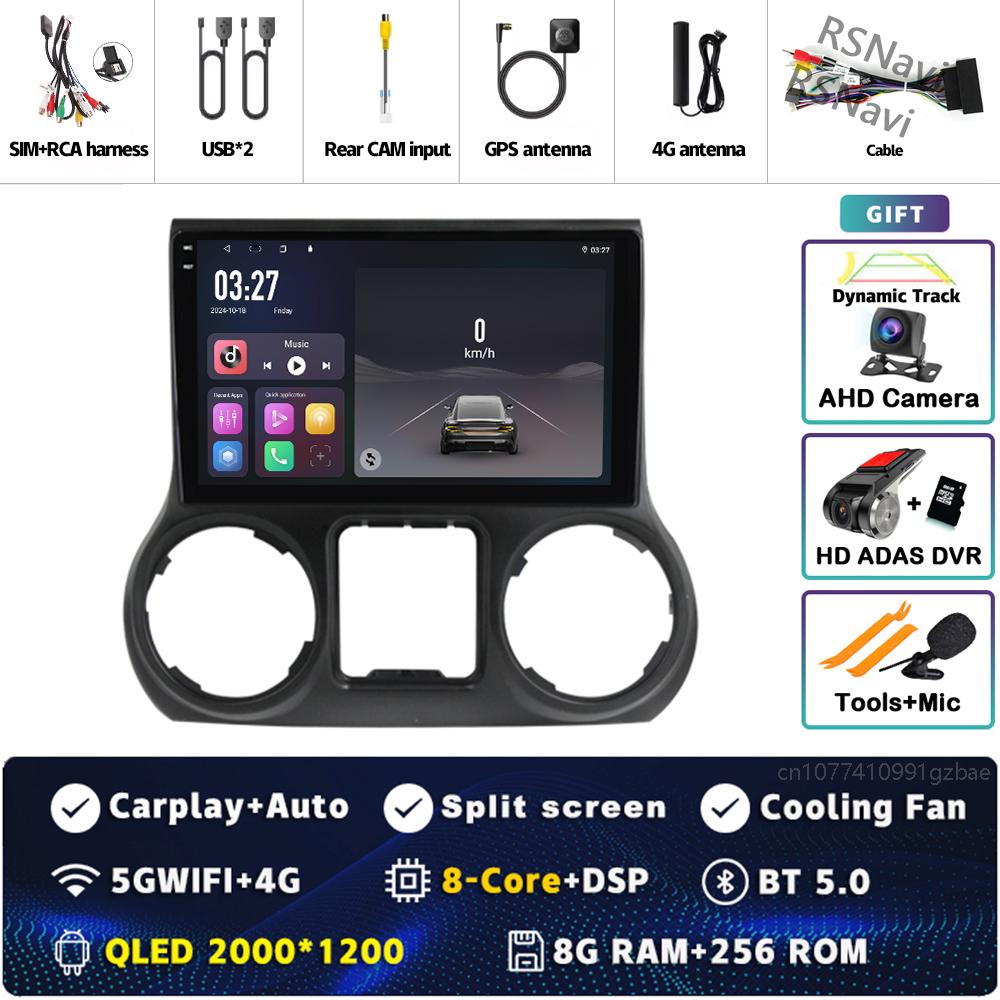 Android 14 Carplay Auto For Jeep Wrangler 3 JK 2011 2012 2013 2018 Car Radio Player Multimedia Srereo Navigation BT 4G WIFI DSP