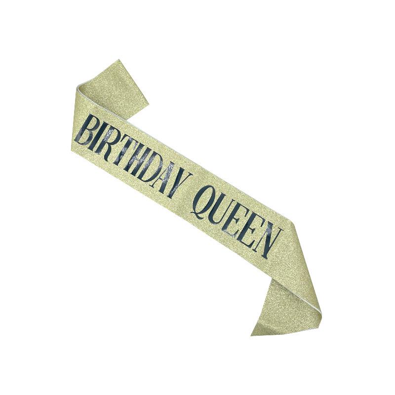 Cross-border Crown Headpiece & Etiquette Sash Set for Birthday & Party Photo Props