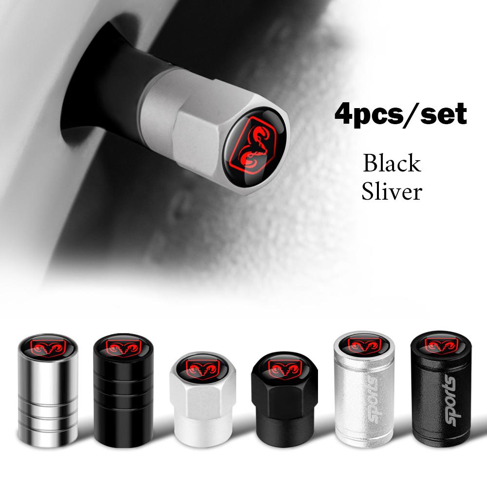 4Pcs Car Styling Wheel Tire Valve Cap Stem Cover Auto Accessories For Dodge Durango Charger Challenger Avenger Nitro Journey Ram U333