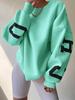Women Casual Print Pullover Sweatshirt Stylish Loose Thick Long Sleeve Top
