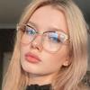 European American Style Woman Eyeglasses Rhinestone Decoration Cat Eye Shape Women's Glasses Blue Light Blocking Glasses