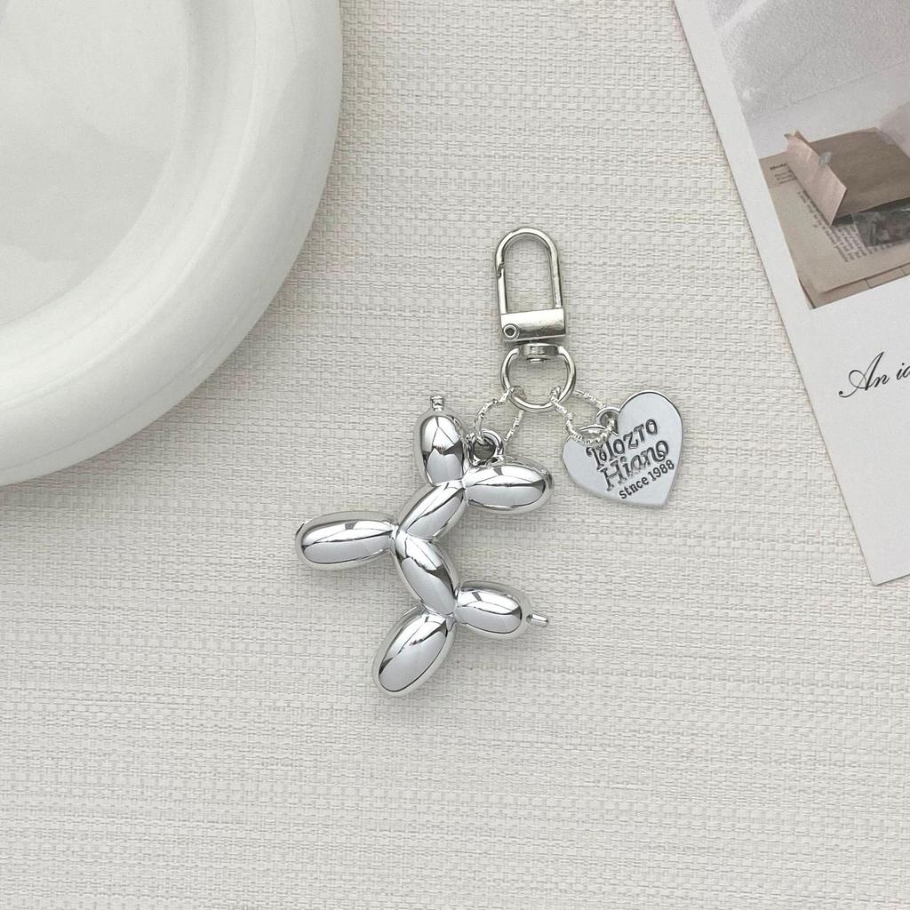 Stylish Heart Balloon Dog Keychain Bag Charm - DIY Personality Pendant