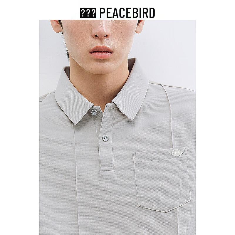Peacebird Men's Waffle Knit Polo Shirt