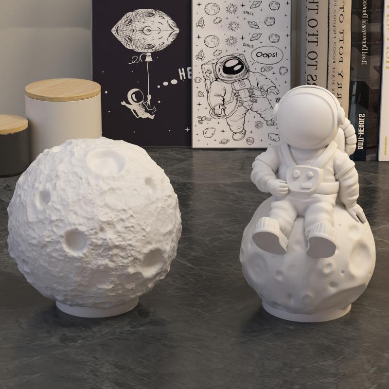 3D Weltraum-Astronaut Silikon-Kerzenformen Weich Leicht zu entformen Handgefertigt Luft- und Raumfahrt-Thema Gipsbasteln Harz Zementform