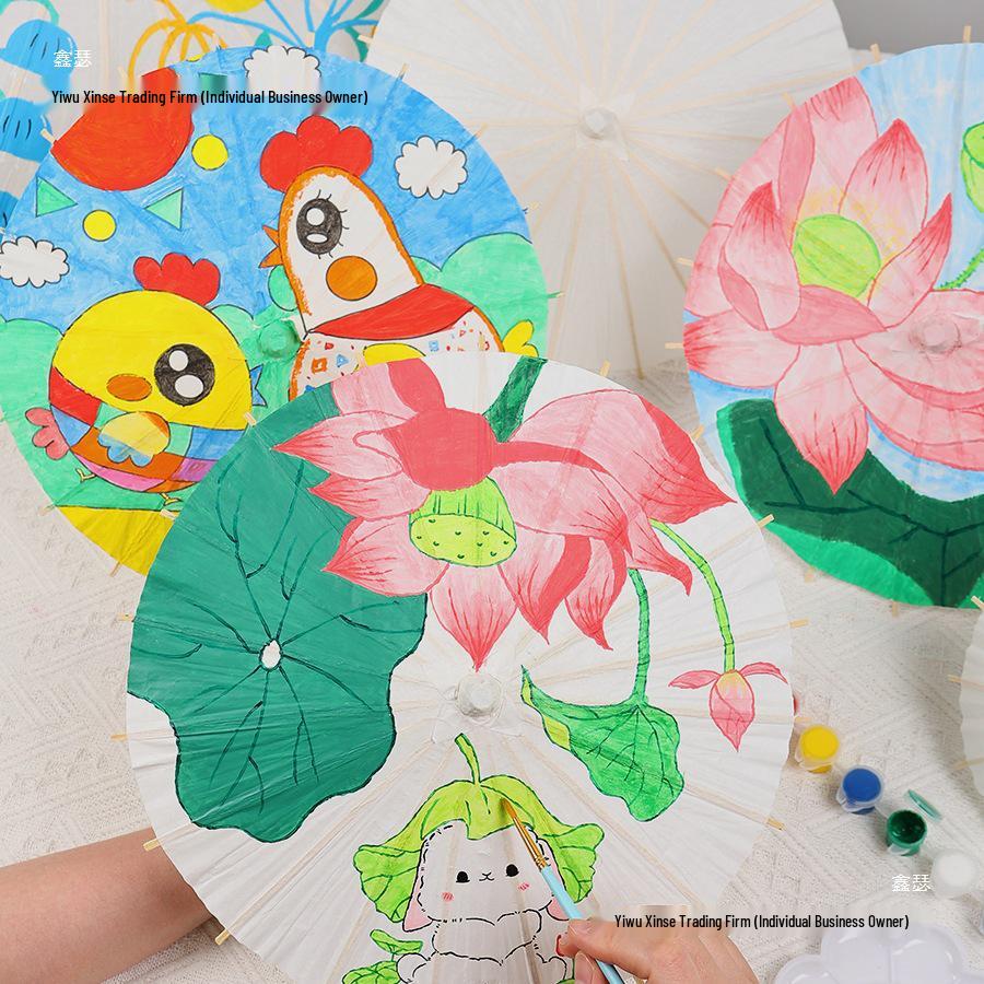 Ombrello in Carta Oleata Fatto a Mano per Progetti Artistici dei Bambini