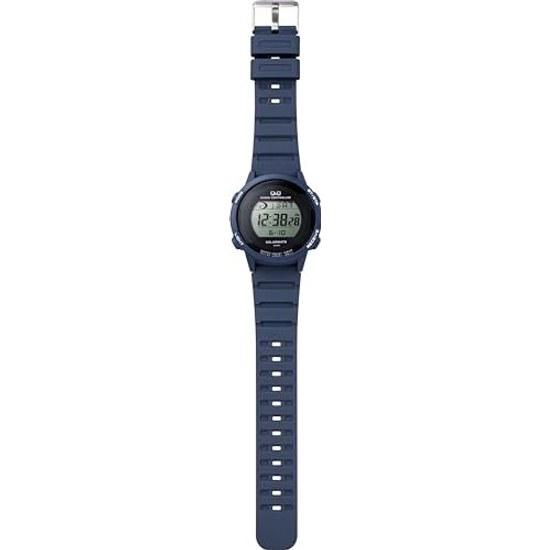 Citizen QQ wristwatch digital radio solar waterproof date urethane belt D01A-005VK mens blue