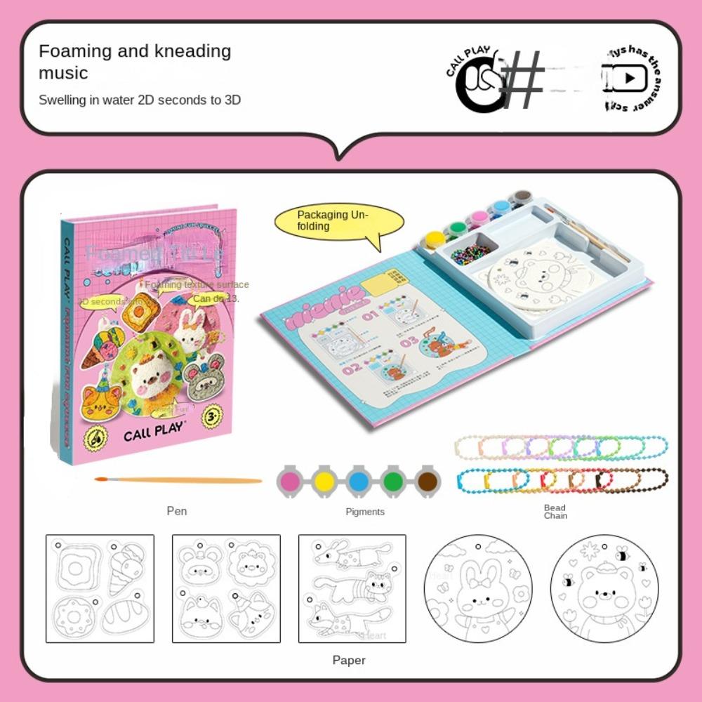 Sponge Texture Drawing Pens Kit With Easel 3D Drawing Canvas Texture Painting Toy  Kids Craft