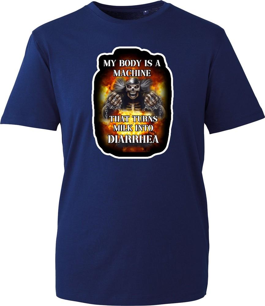 My Body Is A Machine T Shirt Unisex Funny Lactose Intolerant Milk Graphic Tee S