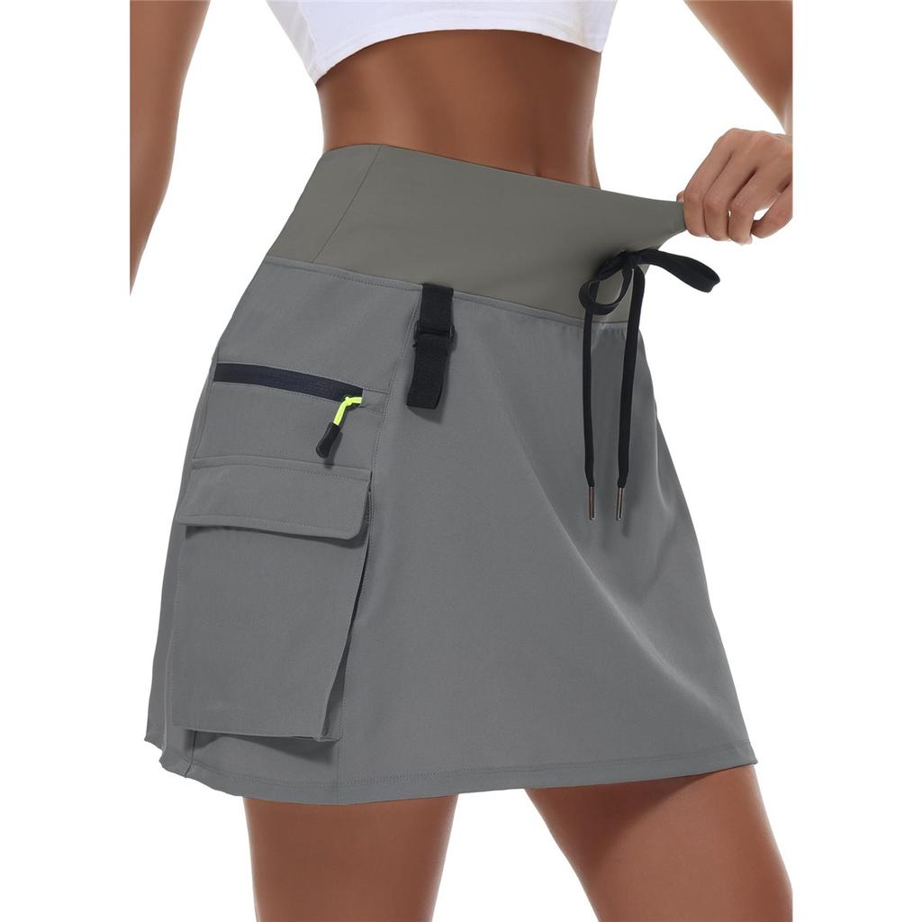 Women's Hiking Cargo Skirt Outdoor Sports Zipper Tennis Skirt