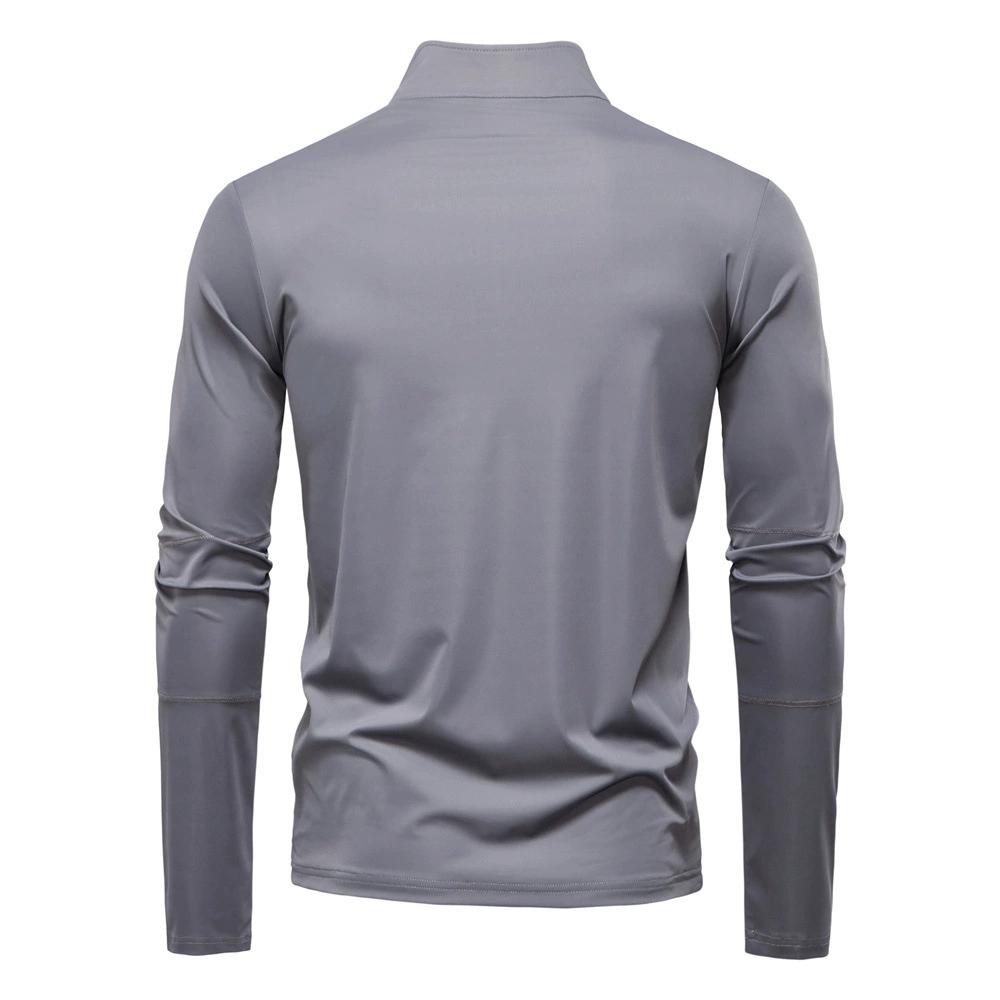 Spring and Summer Men's Sun Protection and UV Protection UPF100+base Shirt Long Sleeved Half Zip T-shirt for Men