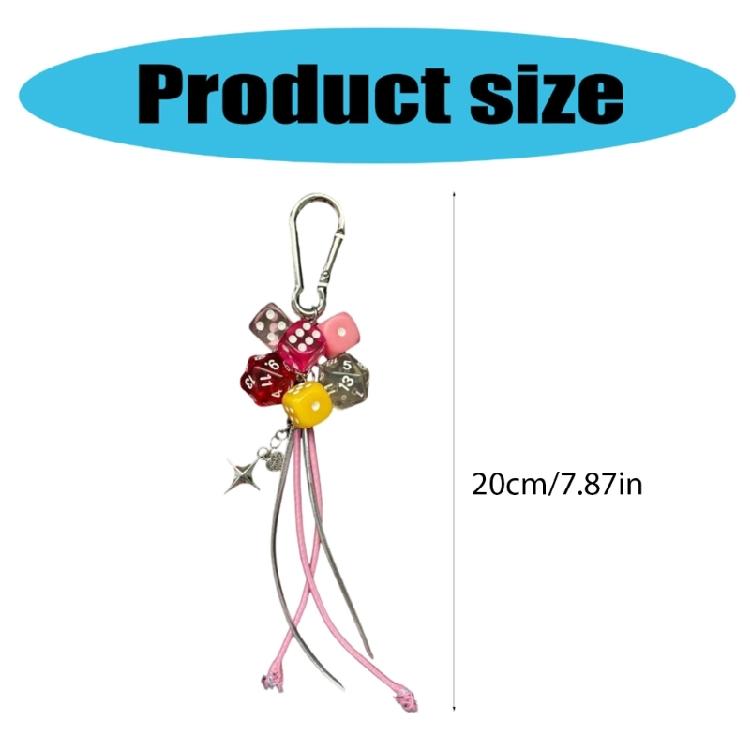 Stilvoller Handyhüllen-Anhänger Würfel Hängender Charm Mehrzweck-Würfel Amulett Rucksackzubehör Modeschmuck für Geldbörse