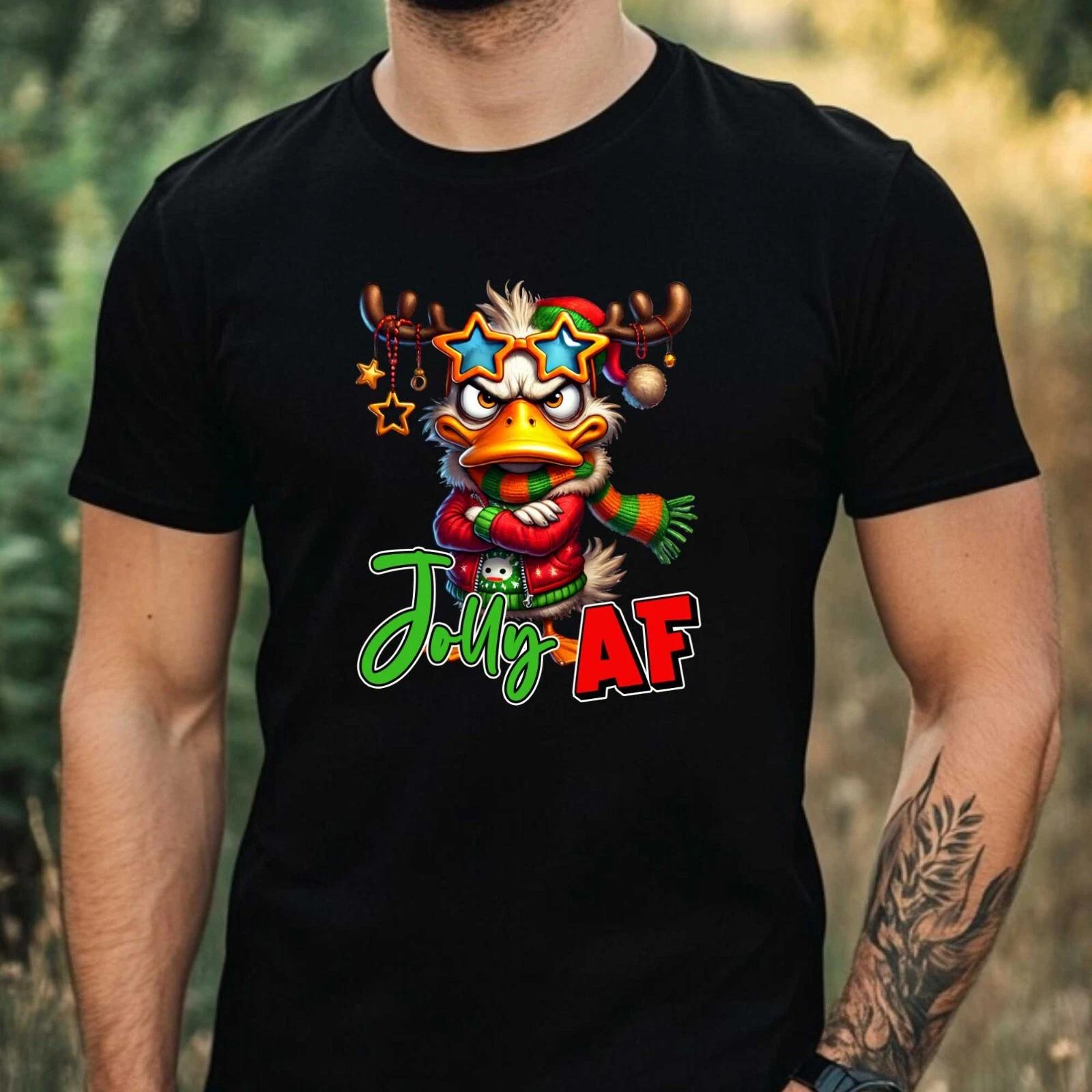T-Shirt Herren Lustige Mürrische Ente Motiv Baumwolle Größe XS bis 5XL XXXL