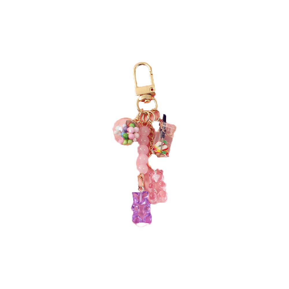 Men Women Bag Pendant Acrylic Floating Fruit Fashion Accessories Keyholder Key Ring Bear Key Chain