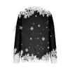 Ladies' Christmas Printed Bow Round Neck Long Sleeved Loose Pullover Sweater Sweatshirt Top