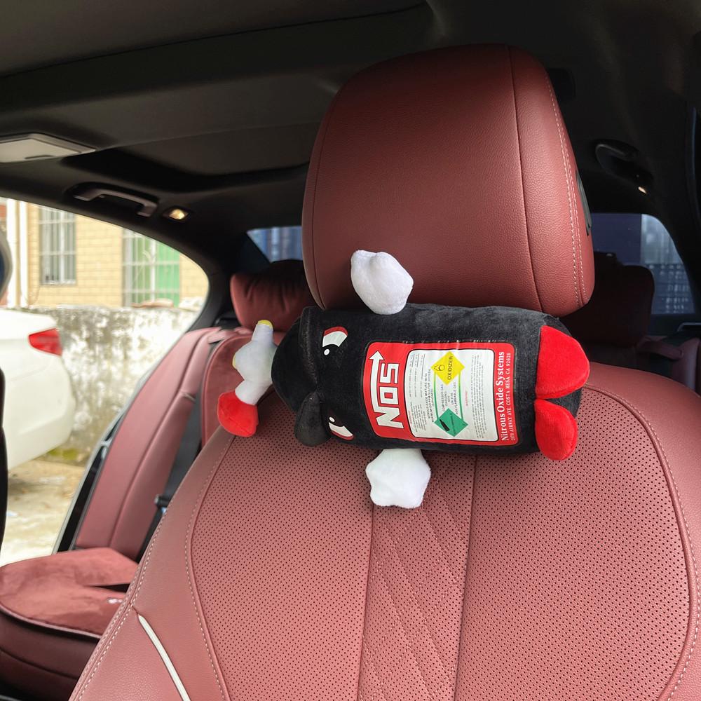 Kawaii Car Neck Plush Pillow Auto Headrest NOS Bottle Pillow Plush Car Decor Headrest Cushion Plush Pillows Gifts For Friends