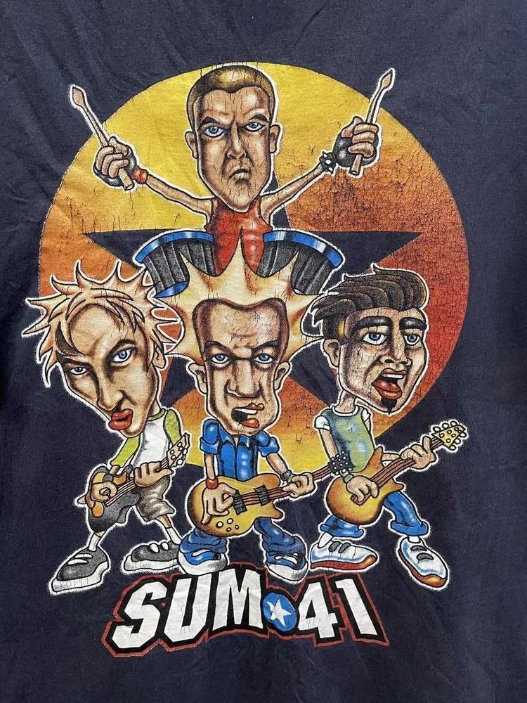 Футболка с принтом группы Sum 41, унисекс, хлопковая, все размеры, AN52222, унисекс футболка XL