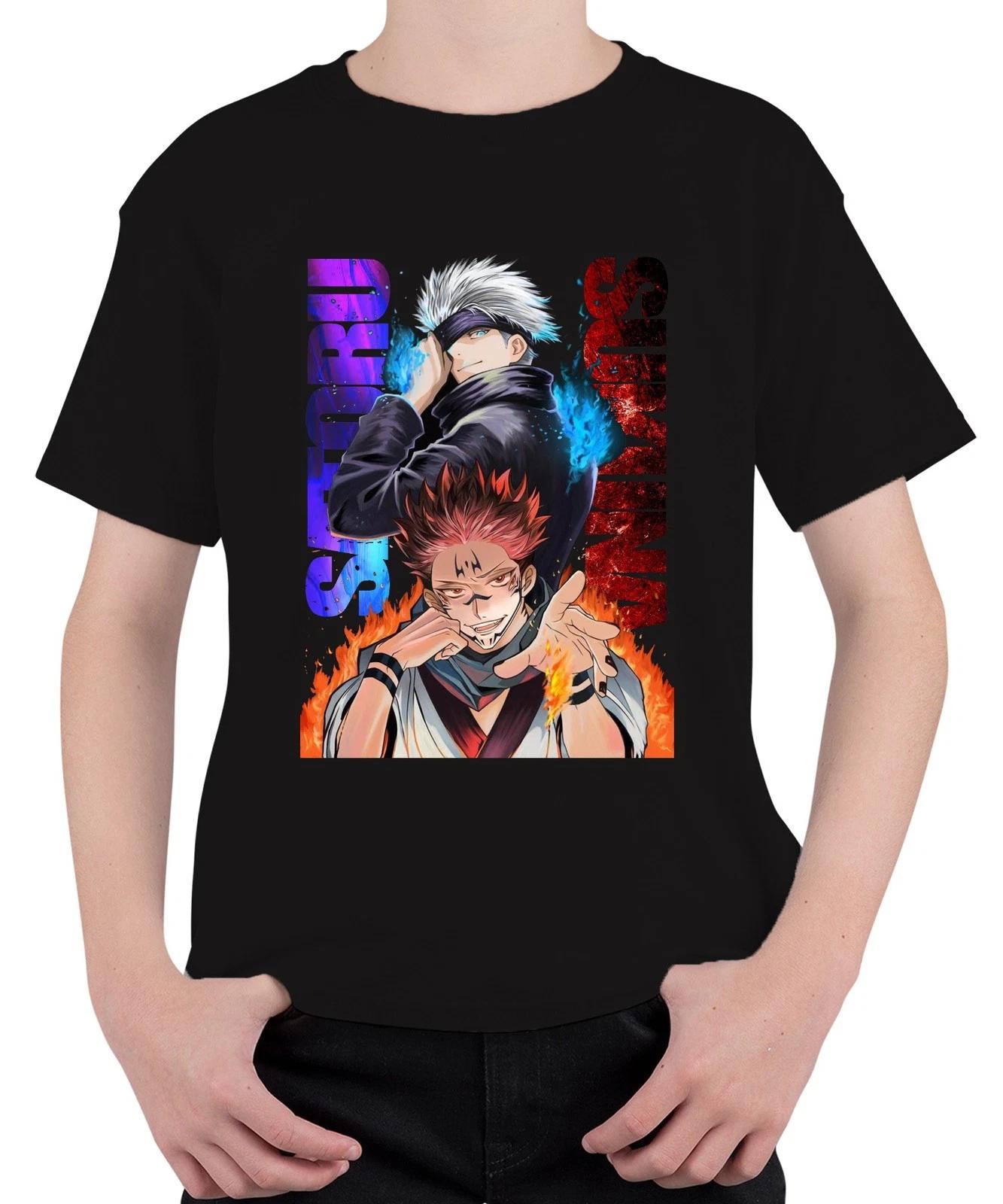 Jujutsu Kaisen Gojo Satoru Sukuna Flammen Augenbinde Geschenk Unisex Kinder T-Sh XXXXL