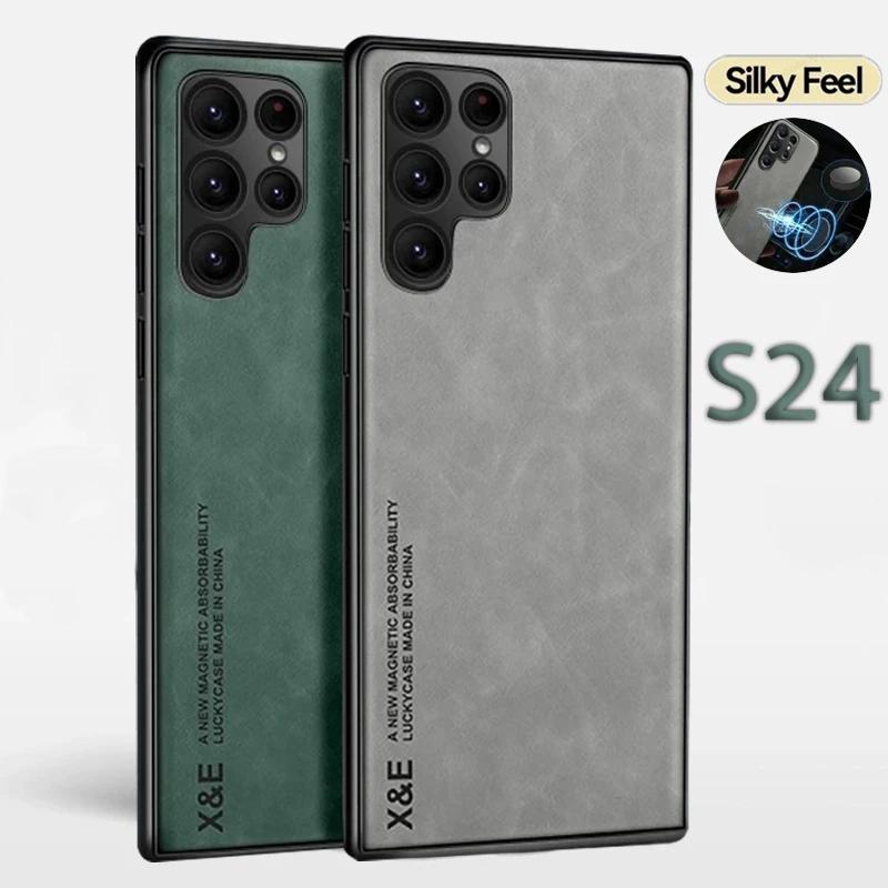 Shockproof Leather Case For Samsung Galaxy S24 S23 S22 S21 S20 Ultra Plus FE S10 S9 Note 20 Ultra Soft Bumper Phone Accessories