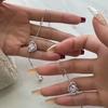 Korean Fashion Pink Crystal Heart Pendant Necklaces Women Girls Y2K Sparkling Rhinestone Fairy Clavicle Chain Jewelry Gifts