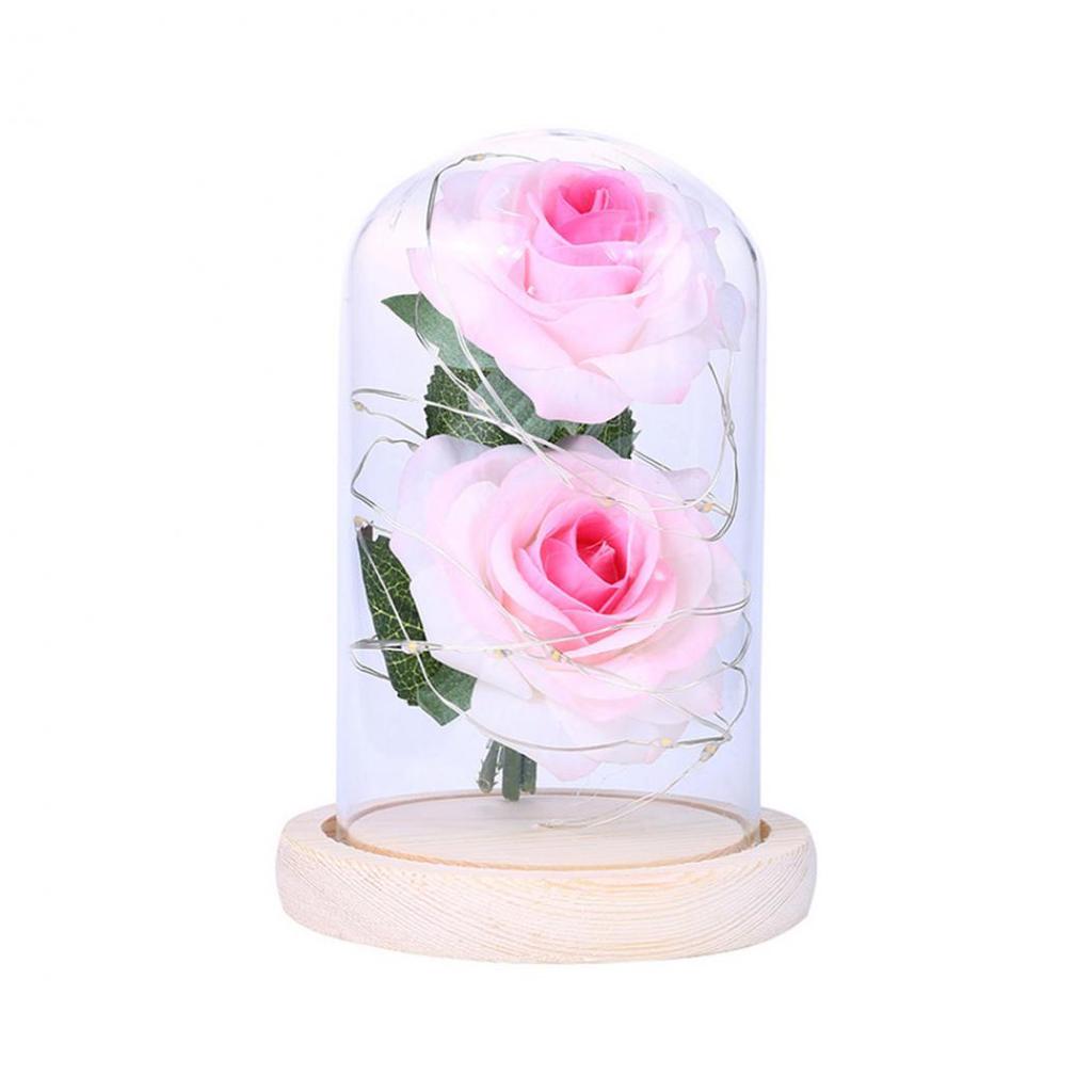 Artificial Rose Led Glass Bottle Lamp Night Light Home Artificial Rose Led Glass Bottle Lamp Night Light Home
