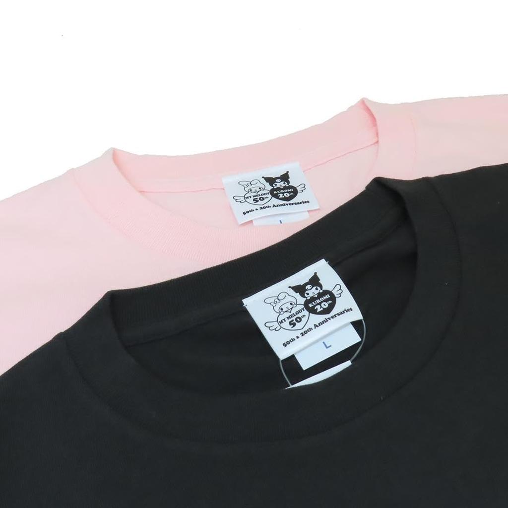 My Melody Kuromi Pastel Dreamland T-shirt Black L size