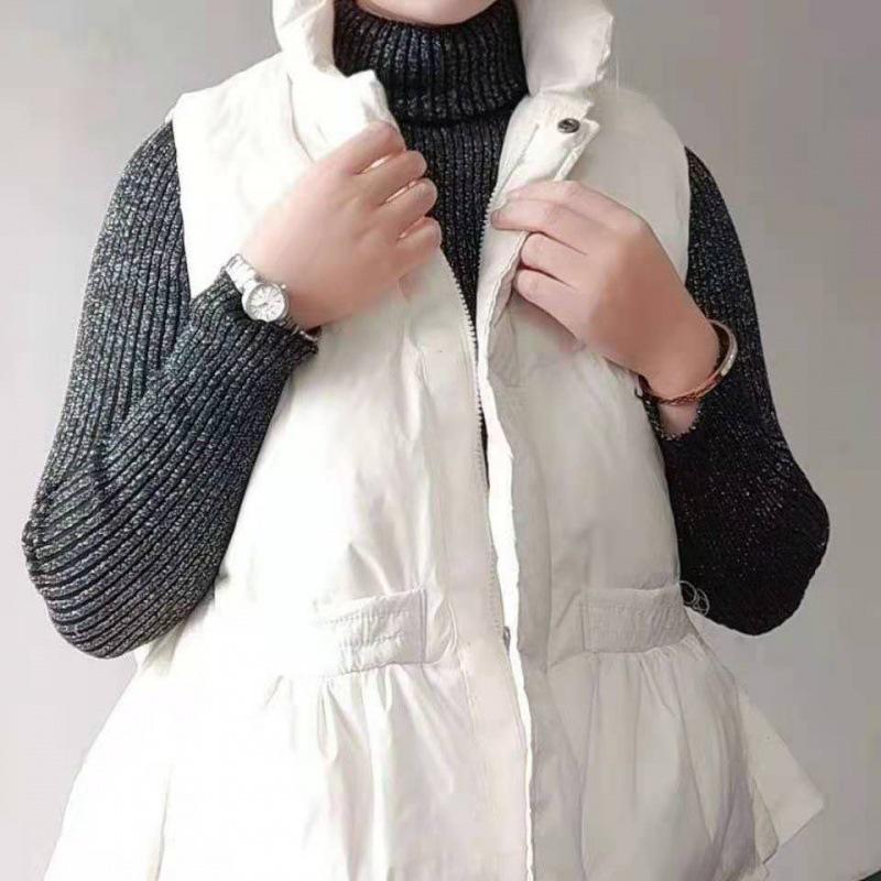 

Женский пуховый жилет без рукавов из белого утиного пуха: Литературный стиль Стойка Короткая куртка для весны и зимы M (62.5-80 kg)