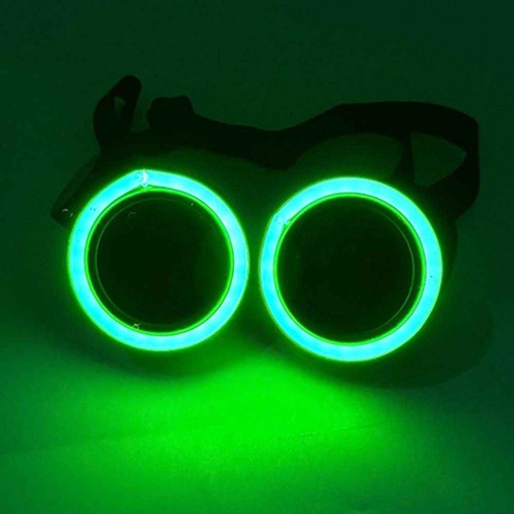 Round LED Glowing Glasses Punk Style Luminous Eyewear Fashion Light Up Glasses  Carnival Party