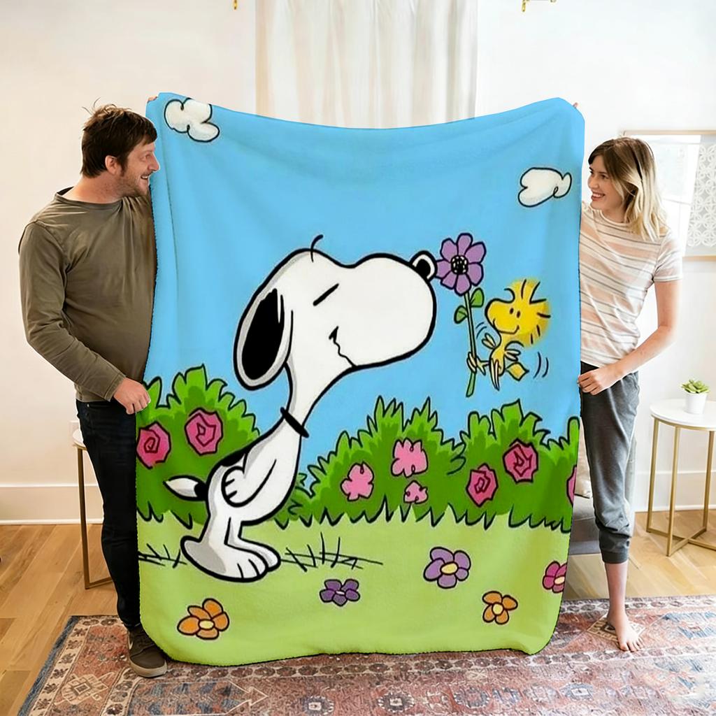 Cartoon 2026 New Kawaii Snoopy Children Warm Soft Anime Blankets for Sofa Bed Cover Blanket Suitable for Birthday Souvenir Gifts