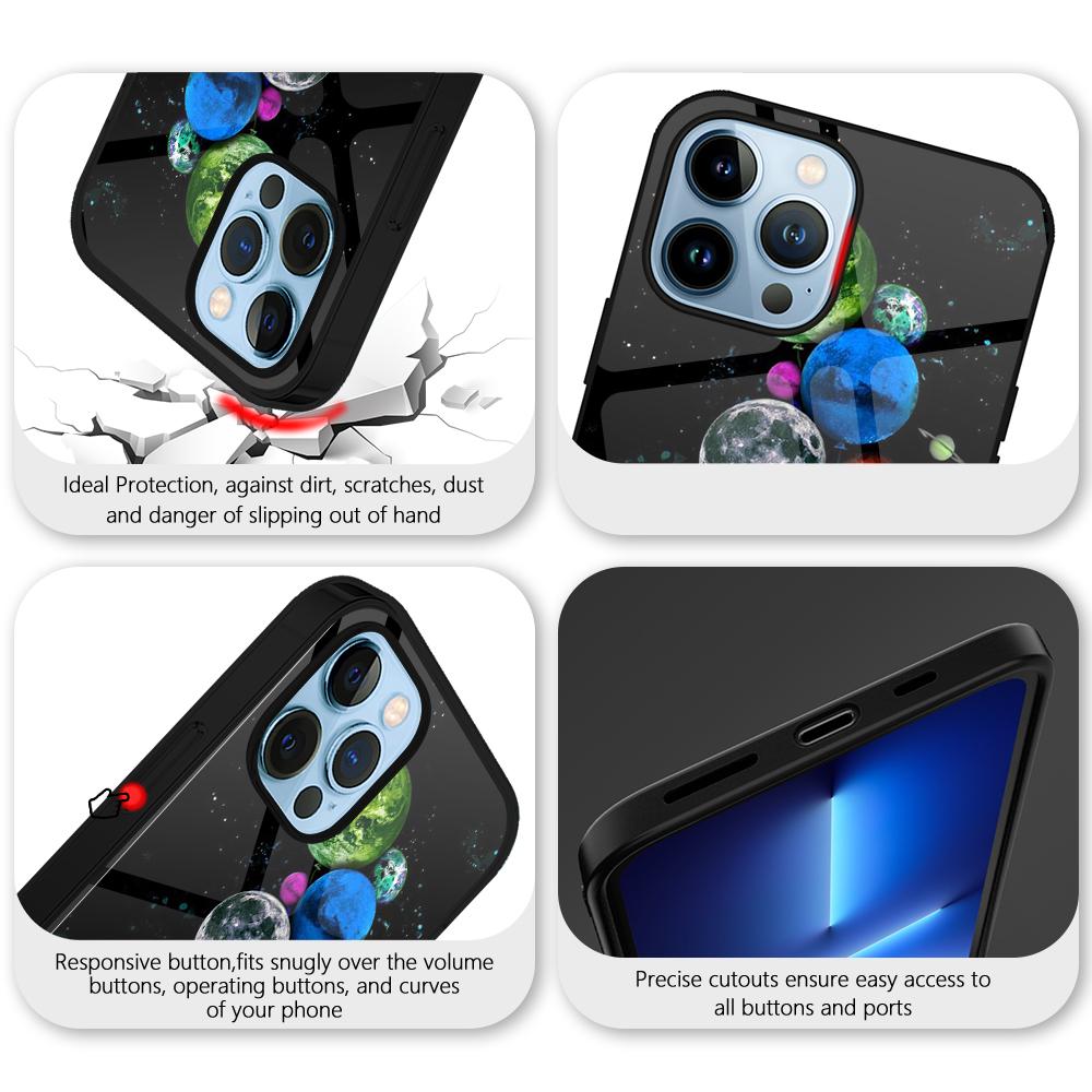 Mond Astronaut Fundas Fall Für Iphone 14 13 11 12 Pro Max Mini Xs Xr X 7 8 6s Plus Se 2022 Gehärtetes Glas Luxus Abdeckung Coque