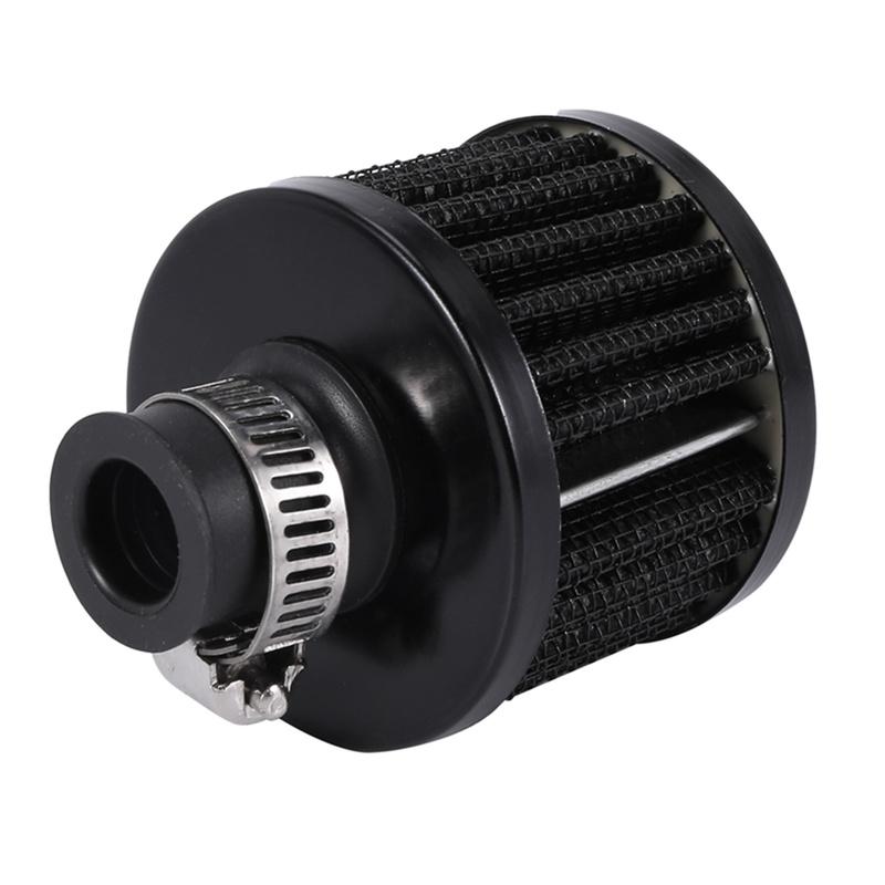 13mm Oil Mini Breather Cold Air Filter Fuel Crankcase Engine for Car Color:Silver