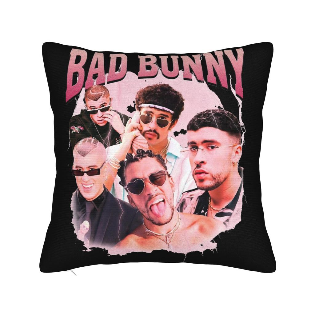 Singer Bad Bunny Pillowcase Doublesided Printing Polyester Cushion Cover Decorative Throw Pillow Case Cover Home
