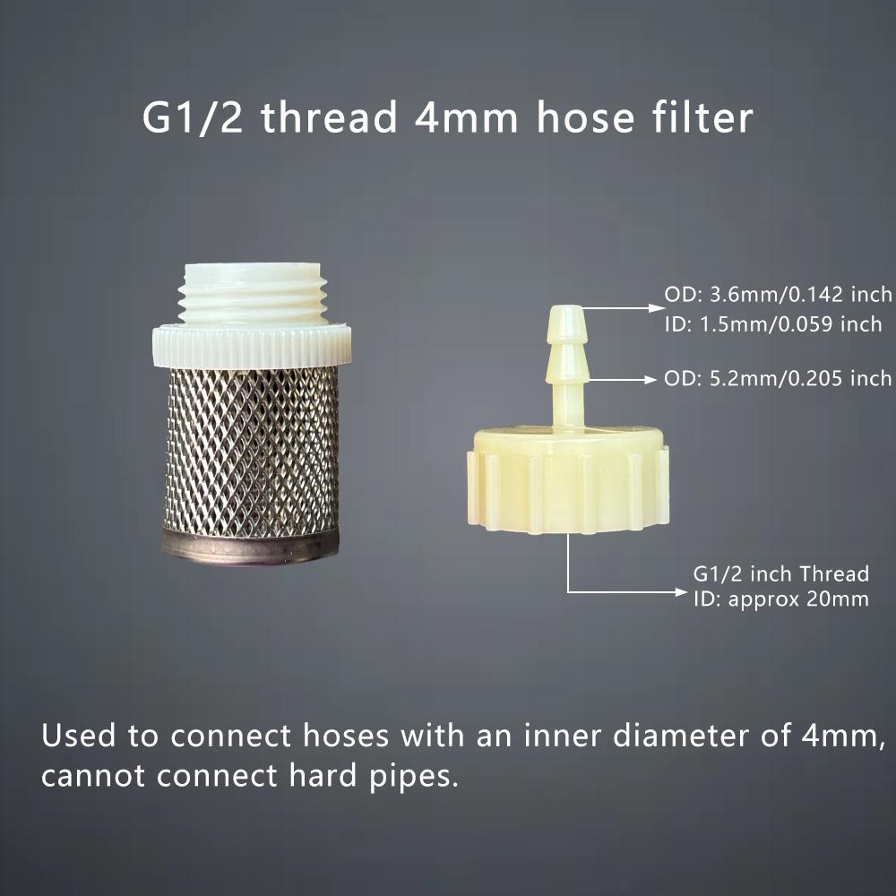 

1 Set Hose Stainless Steel Filter 6mm 8mm 10mm 12mm 16mm 20mm for Fish Tank Aquarium Garden (as the picture,Other)