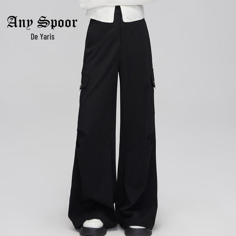 ANY SPOOR Casual Straight High-Waist Cargo Pants 24D808
