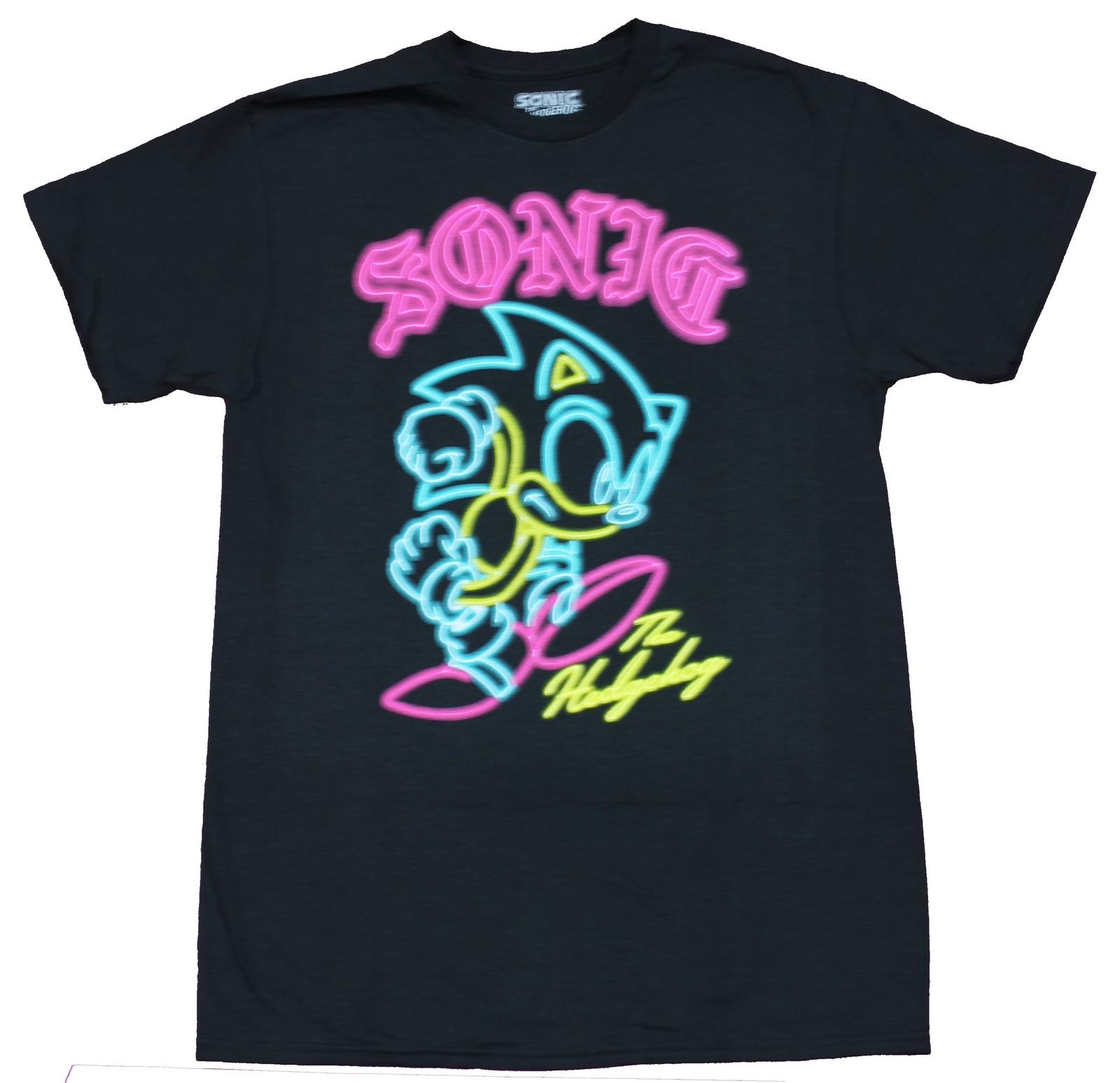 Sonic The Hedgehog Mens T-Shirt - Neon Styles Running Sonic Image XXXL