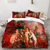 Angel  Oil Painting Bedding Set Ancient Art Duvet Cover Cartoon Warm Bed Quilt Cover Kids Bedroom Bed Cover Set Green