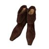 Sheepskin Edition~ Niche Chelsea Boots Skinny Boots Women's Short Boots Autumn and Winter Flat Bottom Square Head Western Cowboy Boots