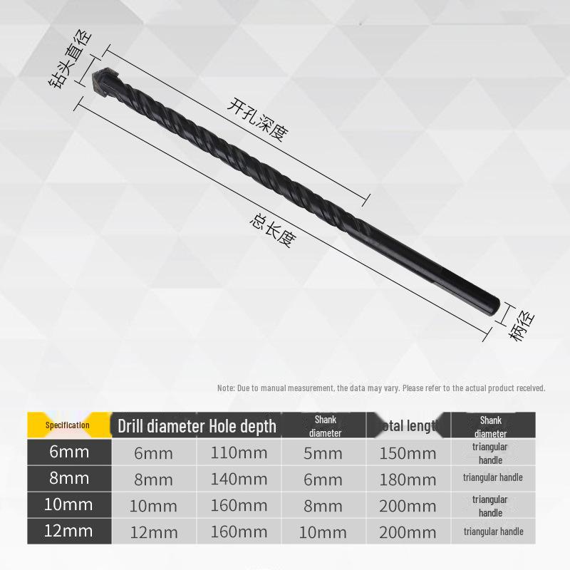 Set burghie King prelungite de 6mm pentru beton și faianță - Aliaj Triunghi Deschizător gaură sticlă pentru bormașini electrice