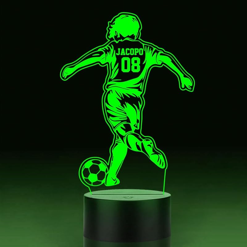 Personalized Name Football Light, Custom Player's Name & Number Table Lamp, LED Night Light Gifts for Football Fan, Birthday, Christmas, New Year,