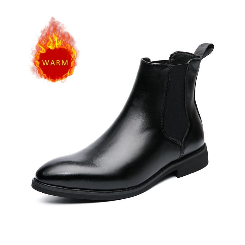 

Бренд Модного Дизайнера Мужские Высокие Ботильоны Зимние Плюшевые Мужские Кожаные Повседневные Ботинки Интервью Поездки Банкетные Ботинки для Платья 48