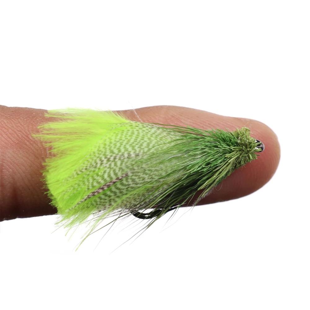 Bimoo 6 buc #4 Sculpin imitație streamer Fly Green Zoo Cougar Fly Momeală de pescuit la păstrăv cu scufundare lentă