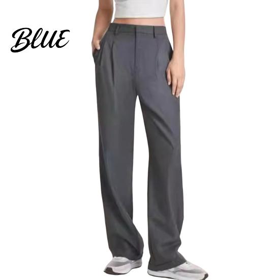 Commuting Outfit Women Suit Pants Button Zipper Fly Solid Color Trousers Pocket Decoration with Pockets