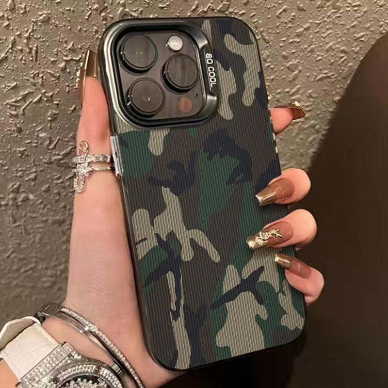 Classic Camouflage Muted Green Gray Tones Tough For iPhone 16 15 14 12 13 11 Pro Max XR XS MAX 7 8 PLUS MINI Cool Y2K Cover