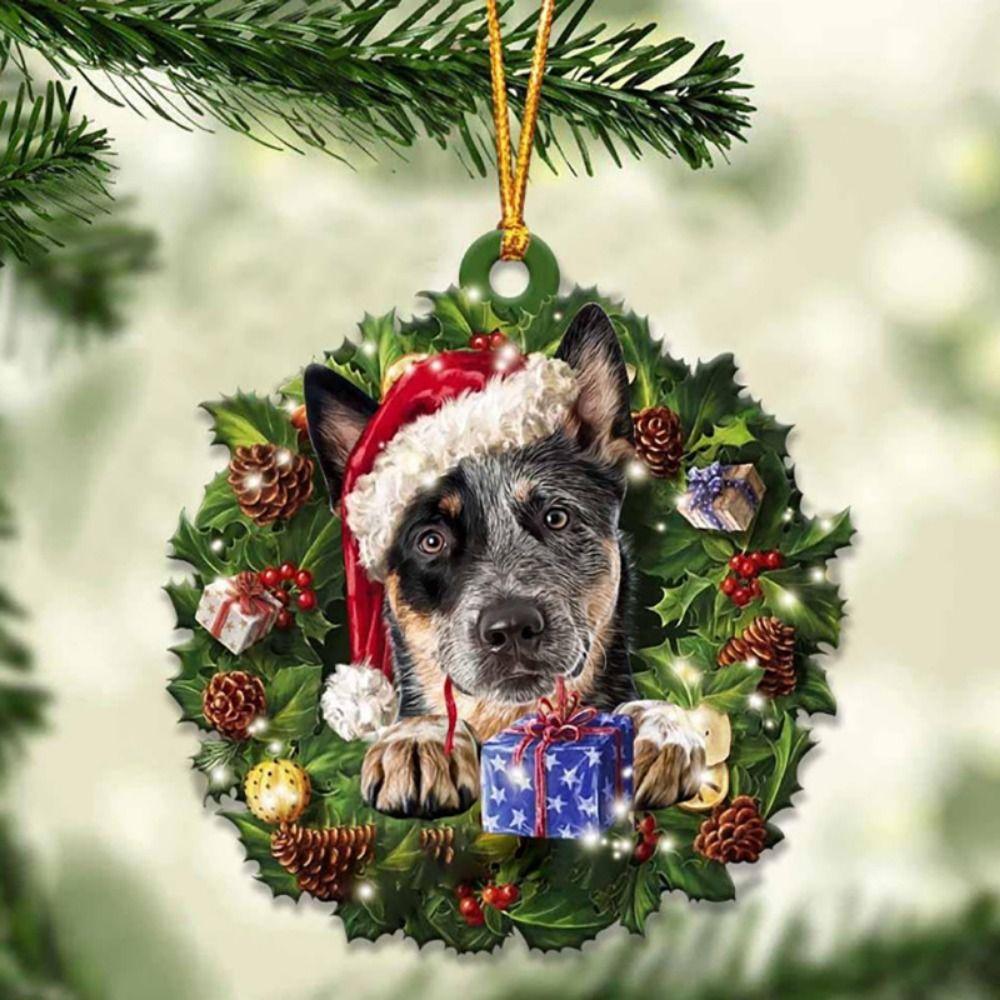 

2D Christmas Dogs Ornament Hanging Christmas Tree Pendant Festive Party