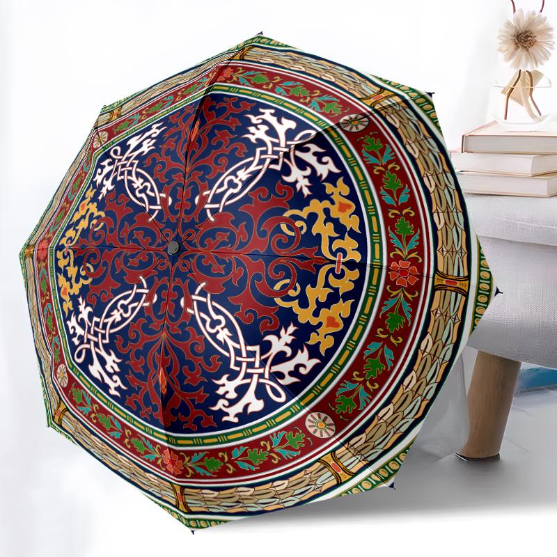 1 szt. Automatyczny Składany Parasol - Wzór Kreskówkowy, Przenośny i Składany Design z 8 Żebrami, Prezenty Świąteczne i Urodzinowe