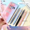 ST Head Morandi 5-Color Quick-Dry Pen Set - Ultra-Smooth, Leak-Proof Ink for Students