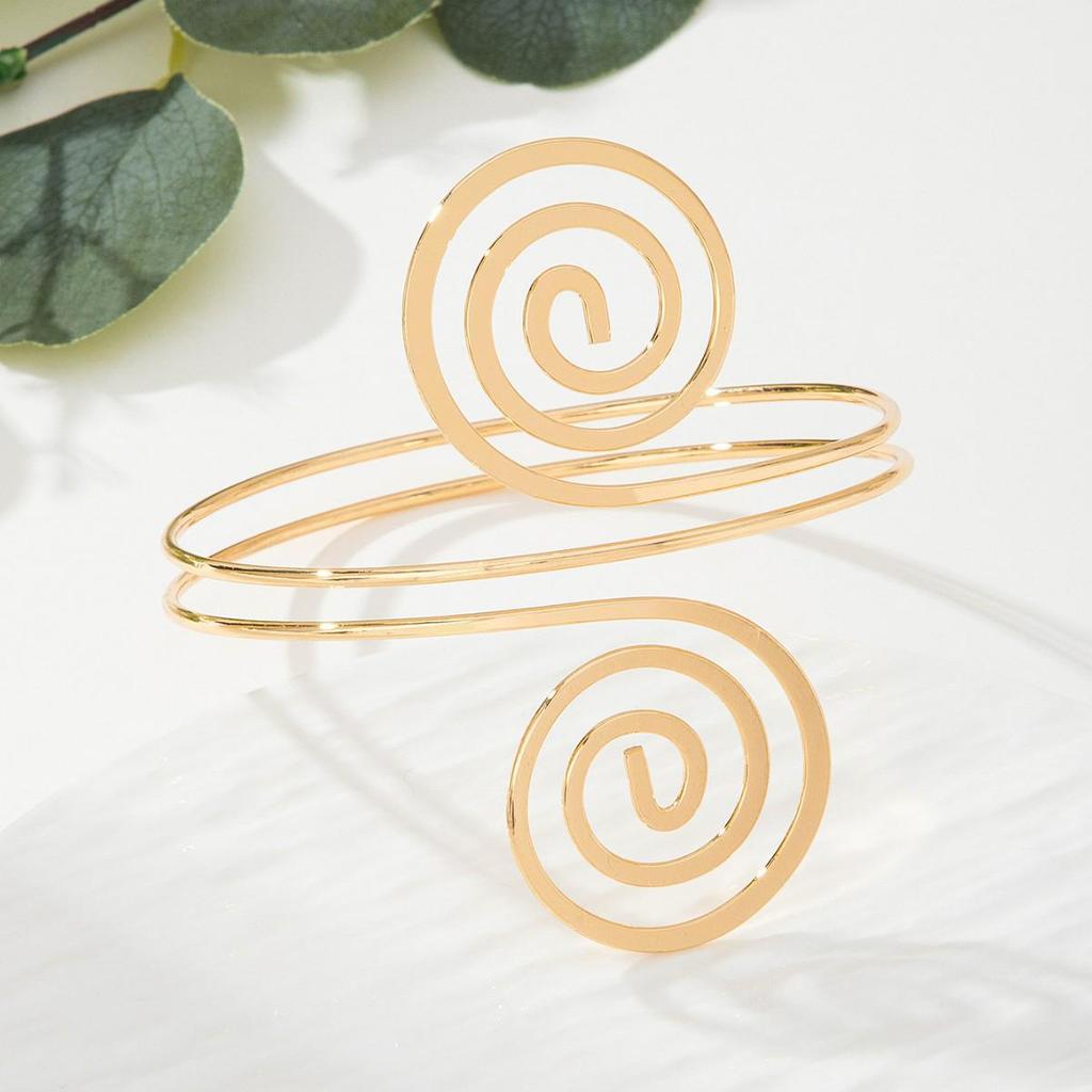 Ethnic Style Geometric Metal Open Cuff Punk Arm Ring