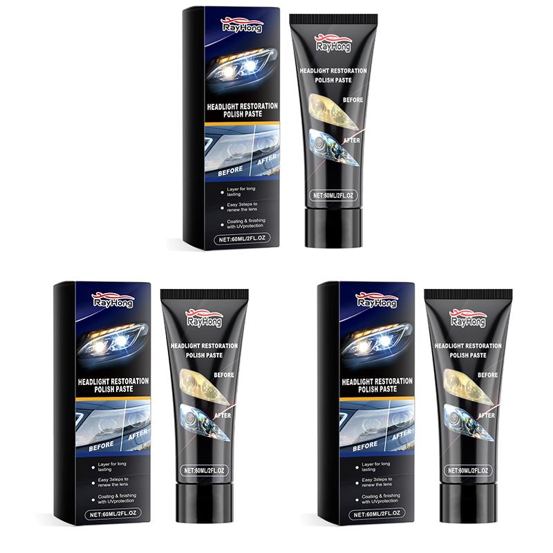 Car Headlight restoration Polishing Repair Paste lamp Coating  Care Scratch Cleaning Refurbishing Polishing Cream 60ML