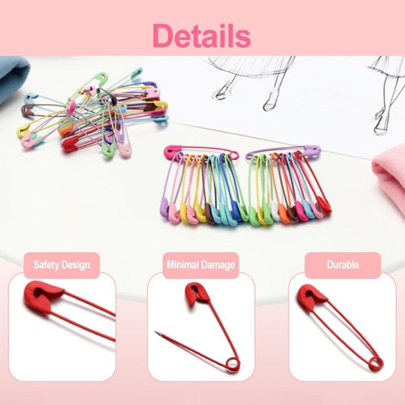 120Pcs Colorful Mini Safety Pins with Clear Case 19mm Metal Safety Pin for Clothes Sewing Jewelry DIY Plush Toy Garment Hang Tag