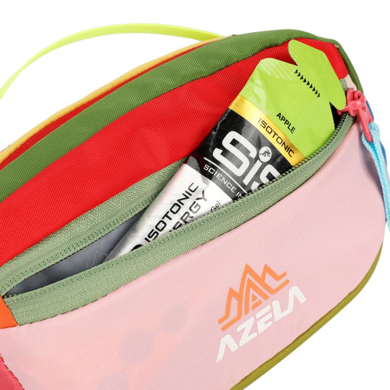 Azeera Unisex Crossbody Backpack: Dopamine Color Block Outdoor Waist Bag with Belt, Sporty Casual Shoulder Bag.