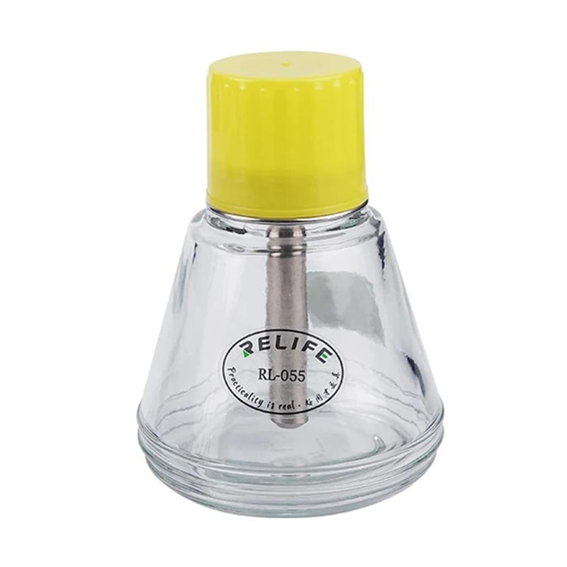 

RELIFE RL-055 Pressing Type Glass Solvent Bottle with Copper Core Suction Pipe Water Alcohol Solution Dispenser Empty Bottle
